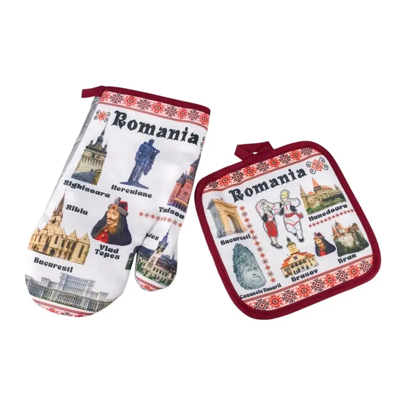 Manusa cu suport vase set suvenir romania, model 3115h